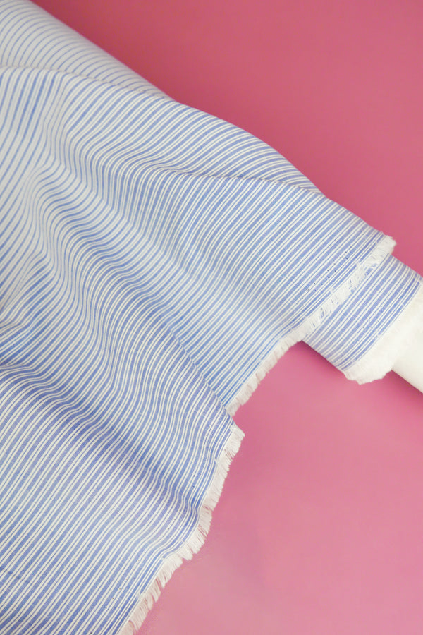 Aidan - Yarn-Dyed Cotton Shirting | Sky Stripe #4
