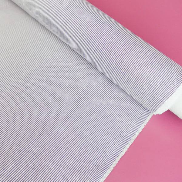 Aidan - Yarn-Dyed Cotton Shirting | Grape Stripe #3 Remnant (2M)