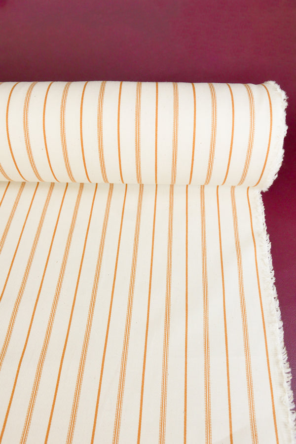 Asahi - Japanese Cotton Twill | Ochre Stripe