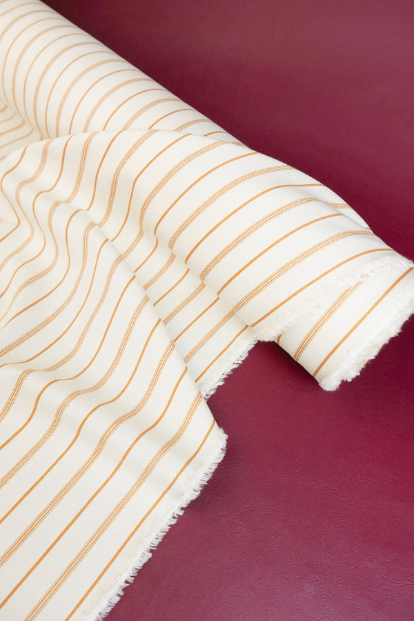 Asahi - Japanese Cotton Twill | Ochre Stripe