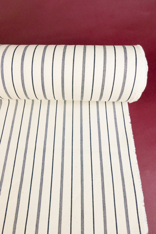 Asahi - Japanese Cotton Twill | Navy Stripe