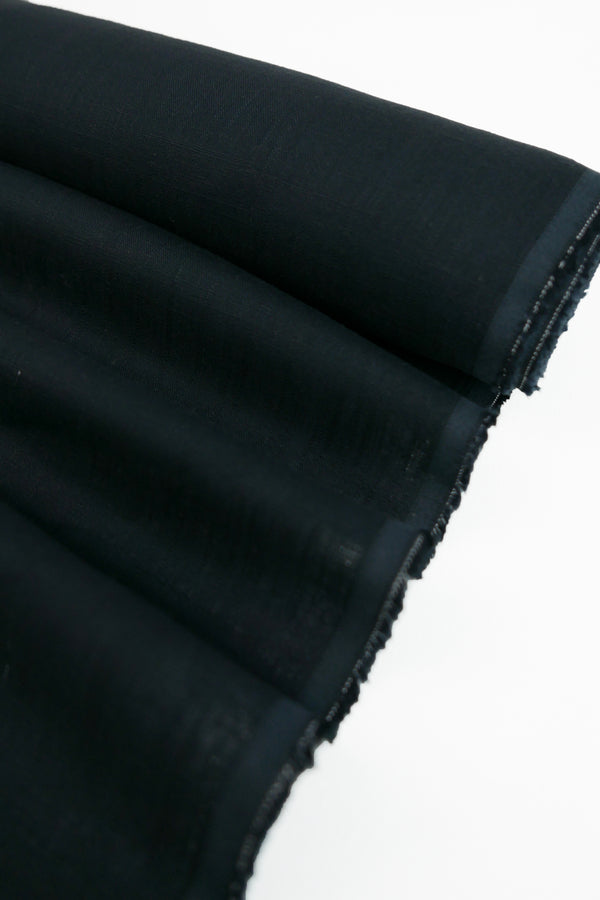 Midnight - Crosshatch Linen | Deep Navy