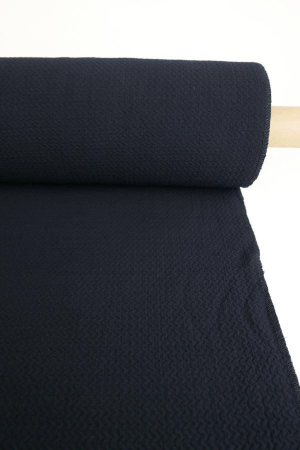 Waffle Wool Crepe | Midnight