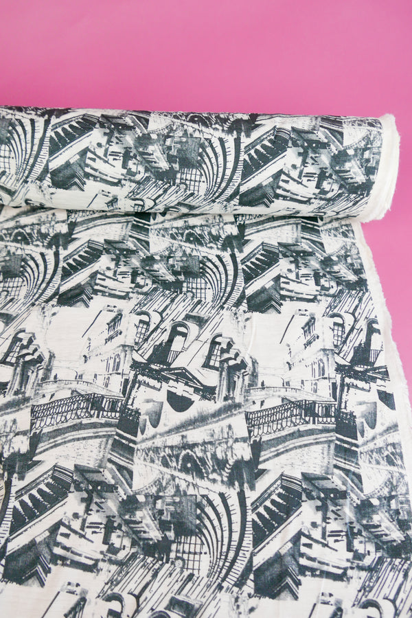Amsterdam - Printed Viscose | Charcoal