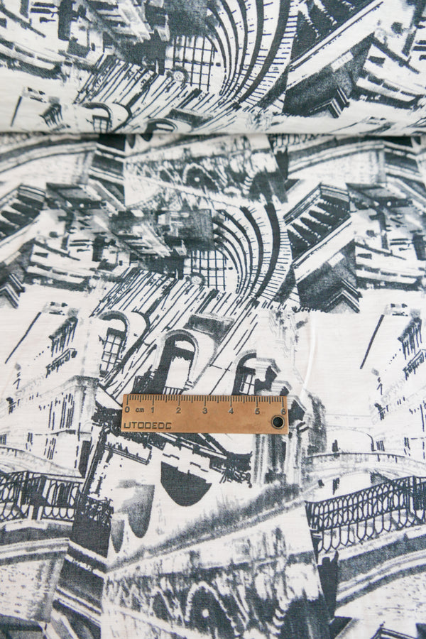 Amsterdam - Printed Viscose | Charcoal