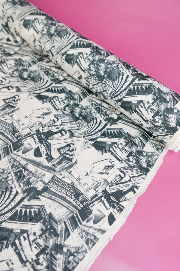 Amsterdam - Printed Viscose | Charcoal