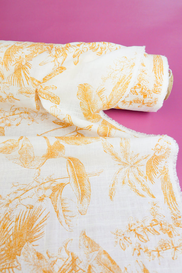Fauna - Printed Linen | Papaya