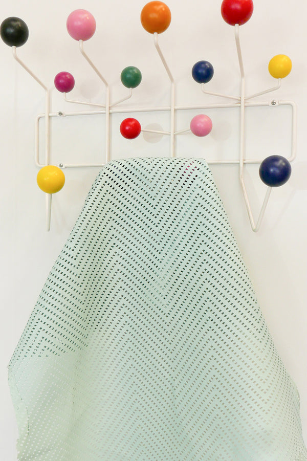 Italian Lamb Hide - Perforated Leather | Peppermint