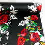 Italian Printed Silk Satin | Red Rose