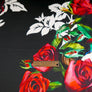 Italian Printed Silk Satin | Red Rose