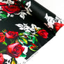 Italian Printed Silk Satin | Red Rose