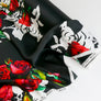 Italian Printed Silk Satin | Red Rose