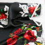 Italian Printed Silk Satin | Red Rose
