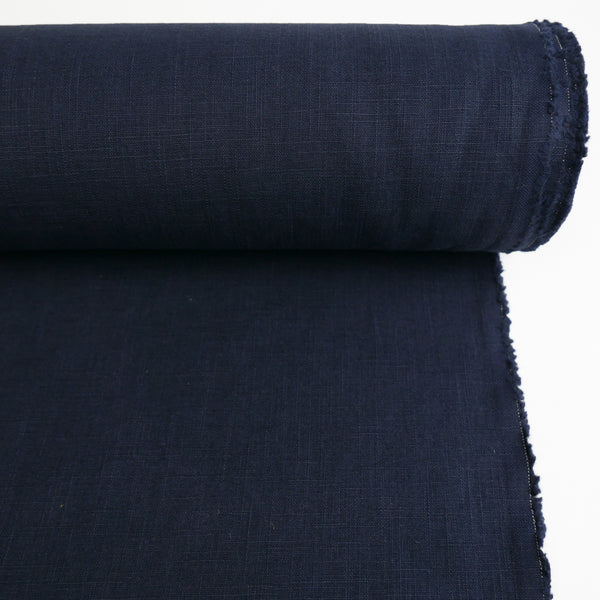 Jill - Italian Crosshatch Linen | Navy