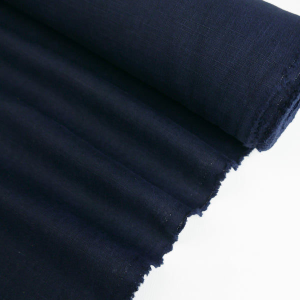 Jill - Italian Crosshatch Linen | Navy