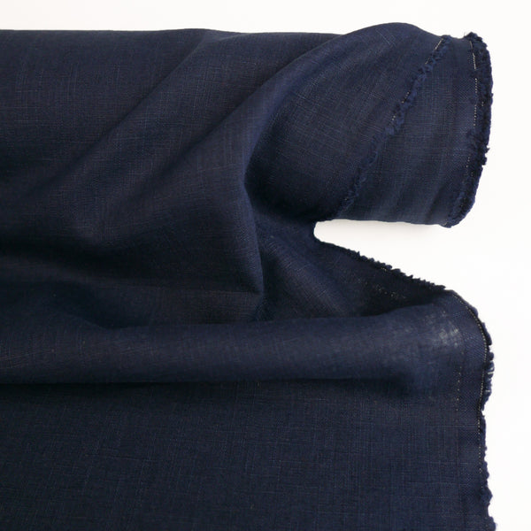 Jill - Italian Crosshatch Linen | Navy