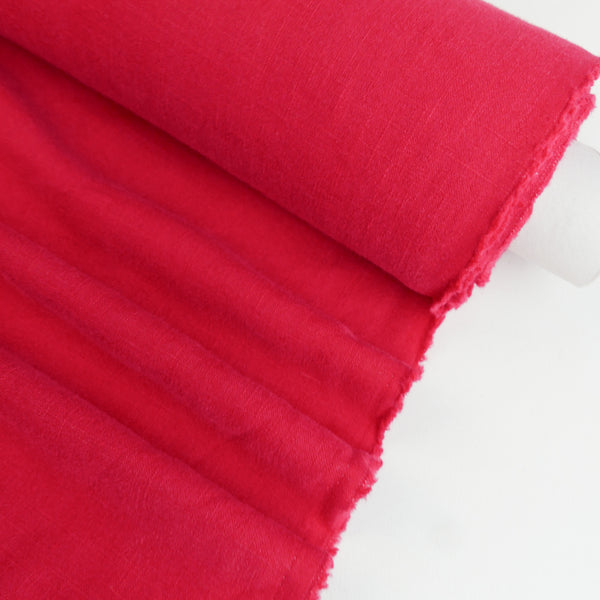 Jill - Italian Crosshatch Linen | Strawberry