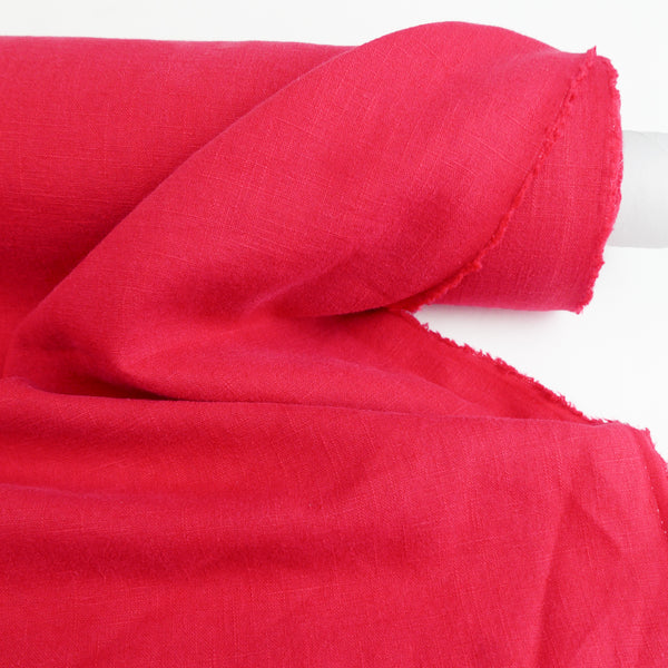 Jill - Italian Crosshatch Linen | Strawberry (LAST CUT - 3.3M)