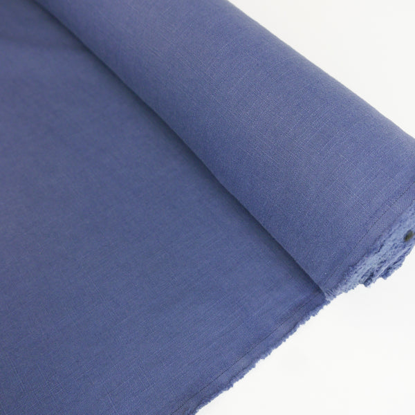 Jill - Italian Crosshatch Linen | Lunar Blue