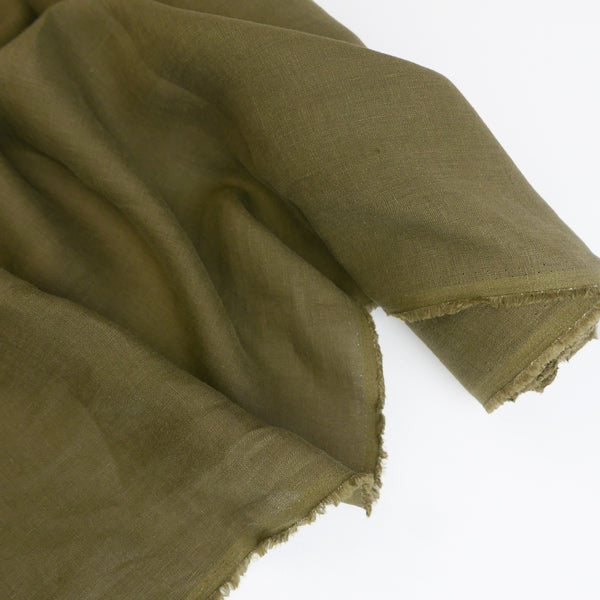 Korean Crosshatch Linen | Army Green