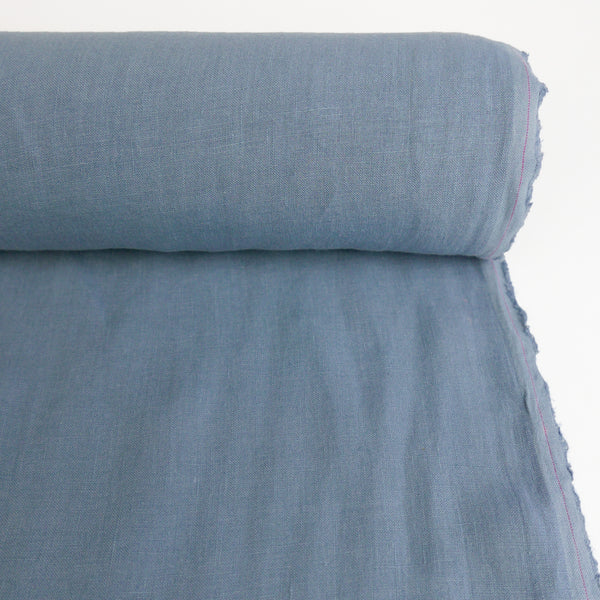 Korean Crosshatch Linen | Dusky Blue