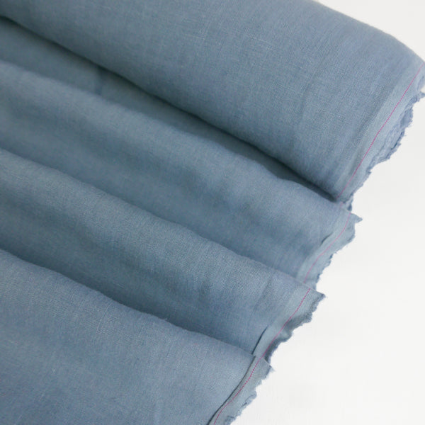 Korean Crosshatch Linen | Dusky Blue