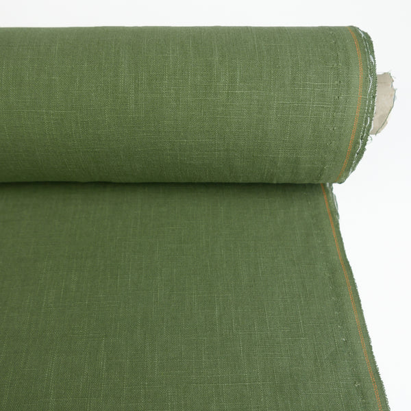 Jill - Italian Crosshatch Linen | Leaf Green