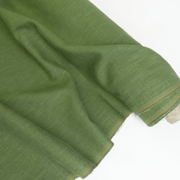 Jill - Italian Crosshatch Linen | Leaf Green