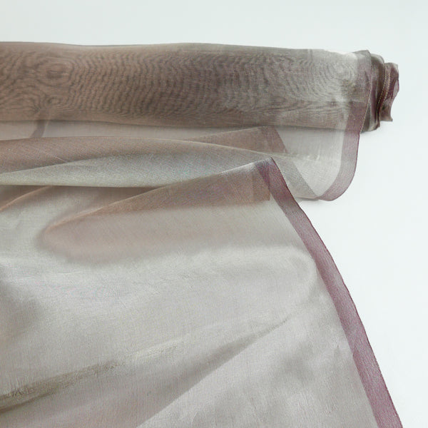 Indian Silver Silk Organza | Silver Mauve