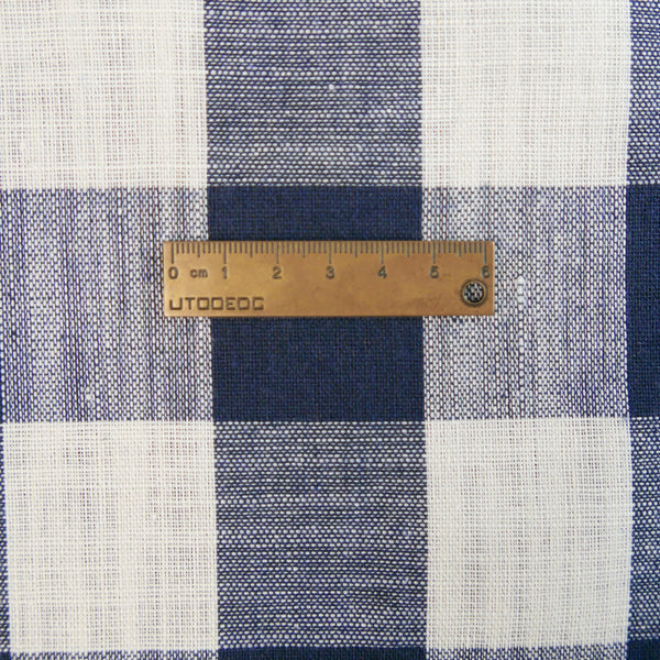 Babette - Checked Linen | Navy