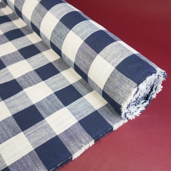 Babette - Checked Linen | Navy
