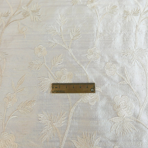 Embroidered Indian Silk Dupion | Floral #1