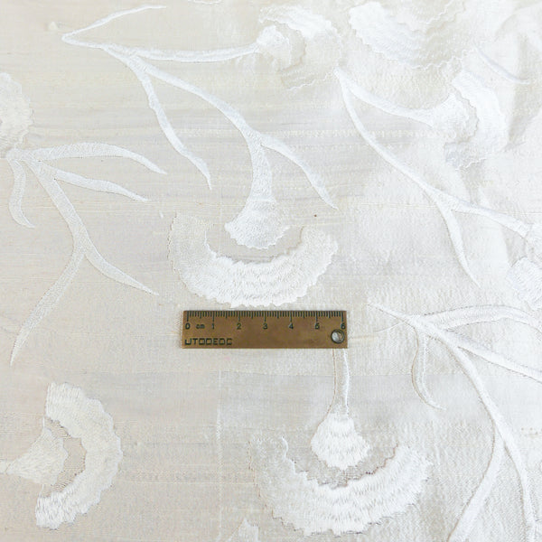 Embroidered Indian Silk Dupion | Floral #2