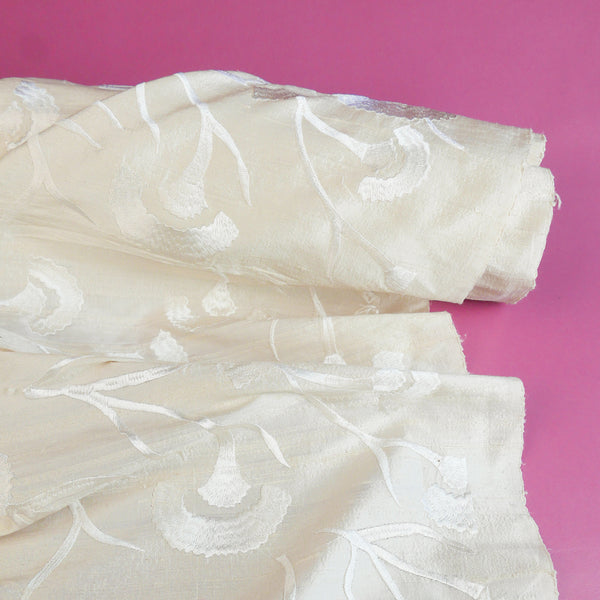 Embroidered Indian Silk Dupion | Floral #2