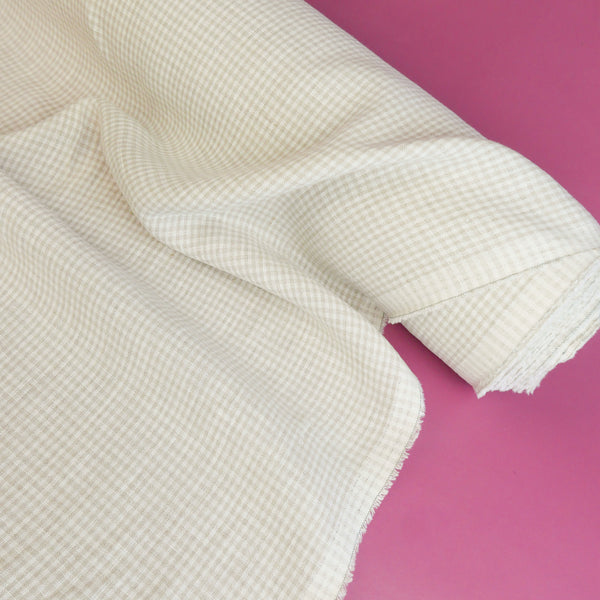 Daria - Italian Yarn-Dyed Linen | Oat Check