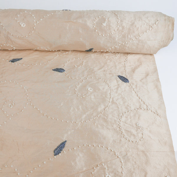 Indian Hand-Knotted Silk Dupion | Light Champagne (LAST CUT)