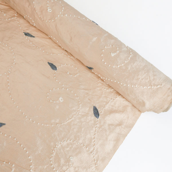 Indian Hand-Knotted Silk Dupion | Light Champagne (LAST CUT)