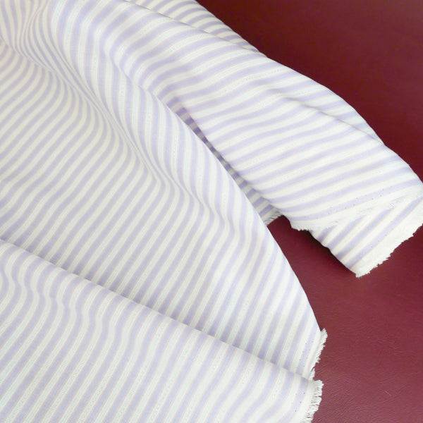 Jasmine - Japanese Lurex Cotton | Lavender Stripe