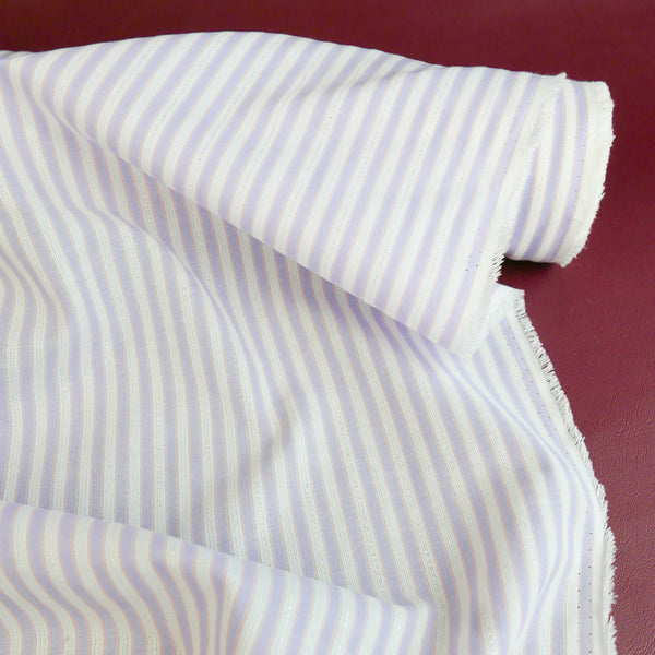 Jasmine - Japanese Lurex Cotton | Lavender Stripe