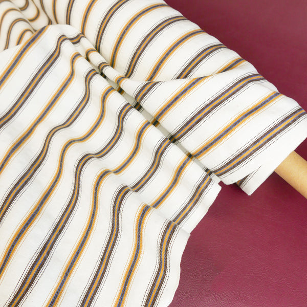 William - Japanese Cotton Jacquard Stripe | Gold