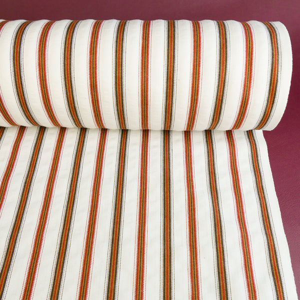William - Japanese Cotton Jacquard Stripe | Brick Red