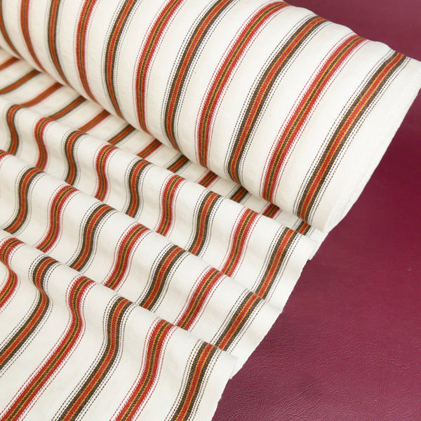 William - Japanese Cotton Jacquard Stripe | Brick Red