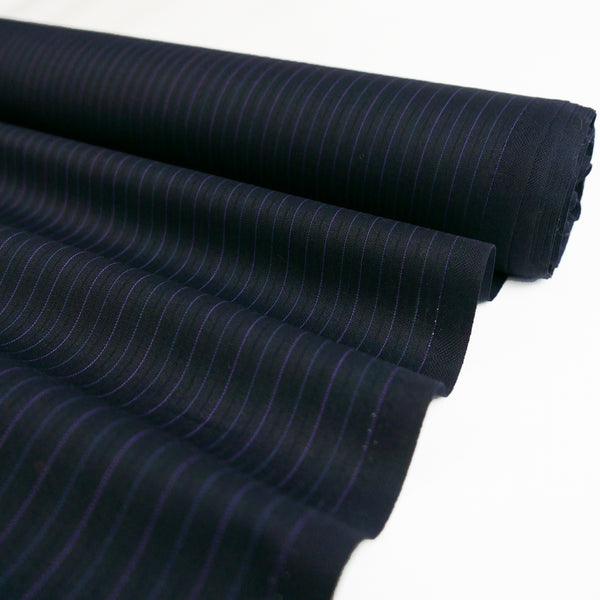 Penelope - Italian Wool Suiting | Midnight Stripe