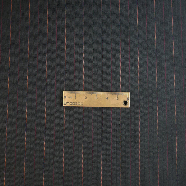 Penelope - Italian Wool Suiting | Ruby Stripe