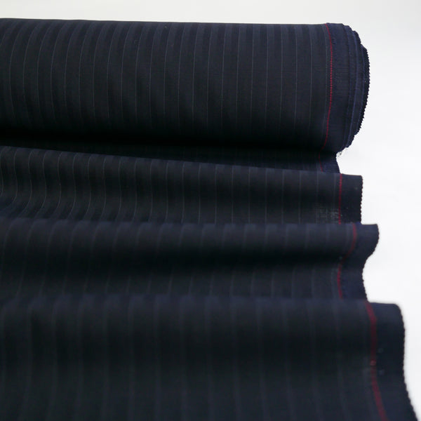 Gessato - Japanese Wool Shirting | Midnight Pinstripe