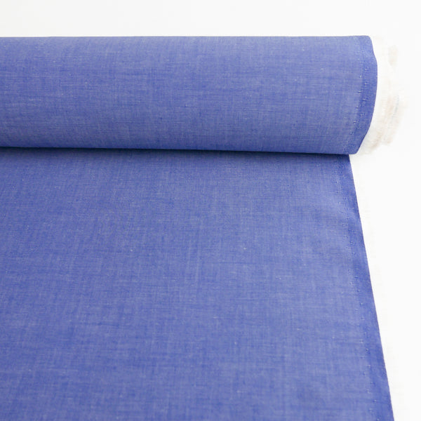 Florence - Silk Cotton Poplin | Denim Blue