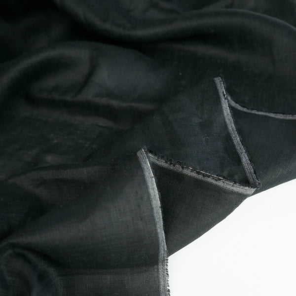 Deborah - French Linen Lawn | Obsidian