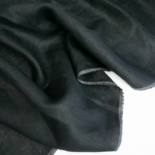 Deborah - French Linen Lawn | Obsidian