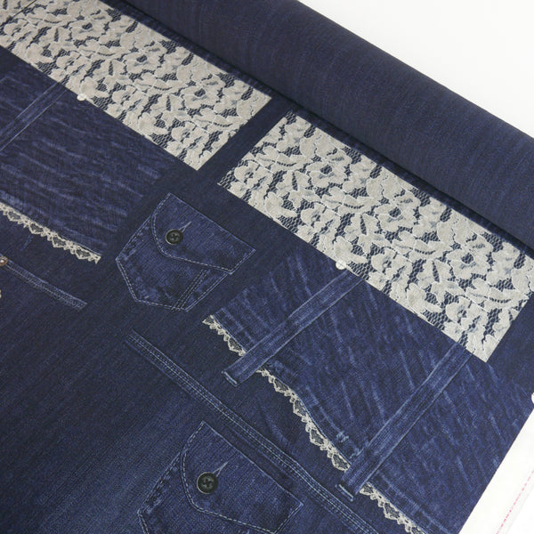 Trompe L’œil - Printed Knit | Indigo Lace
