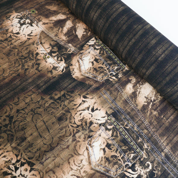 Trompe L’œil - Printed Knit | Tan Brocade
